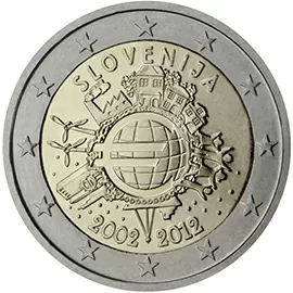 Slovenia 2 euro (2012) - 10th anniversary of the introduction of euro coins and banknotes